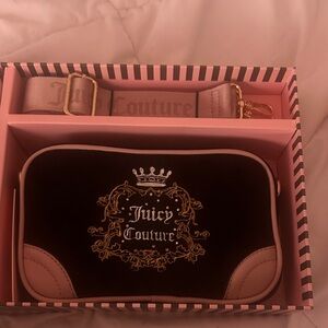 Juicy Couture Black and Pink Logo Bag